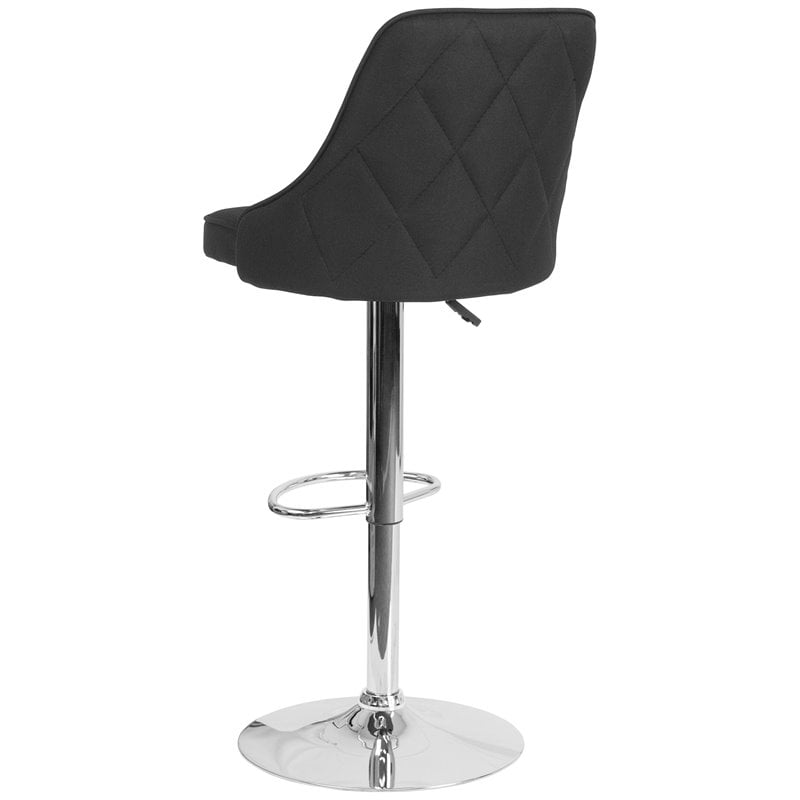 Home Square Trieste Upholstered Adjustable Bar Stool in Black - Set of 3