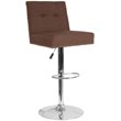 Home Square Ravello Tufted Adjustable Bar Stool in Brown - Set of 3