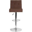 Home Square Ravello Tufted Adjustable Bar Stool in Brown - Set of 3