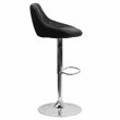 Home Square Adjustable Quilted Bucket Seat Bar Stool in Black - Set of 2