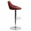 Home Square Adjustable Quilted Bucket Seat Bar Stool in Burgundy - Set of 2