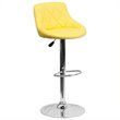 Home Square Adjustable Quilted Bucket Seat Bar Stool in Yellow - Set of 2