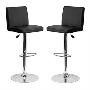 Home Square Contemporary Bar Stool in Black Finish - Set of 2