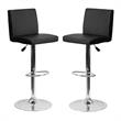Home Square Contemporary Bar Stool in Black Finish - Set of 2