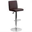 Home Square Contemporary Bar Stool in Brown Finish - Set of 2