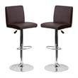 Home Square Contemporary Bar Stool in Brown Finish - Set of 2