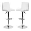 Home Square Contemporary Bar Stool in White Finish - Set of 2