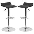 Home Square Backless Vinyl Upholstery Bar Stool in Black - Set of 2
