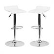 Home Square Backless Vinyl Upholstery Bar Stool in White - Set of 2