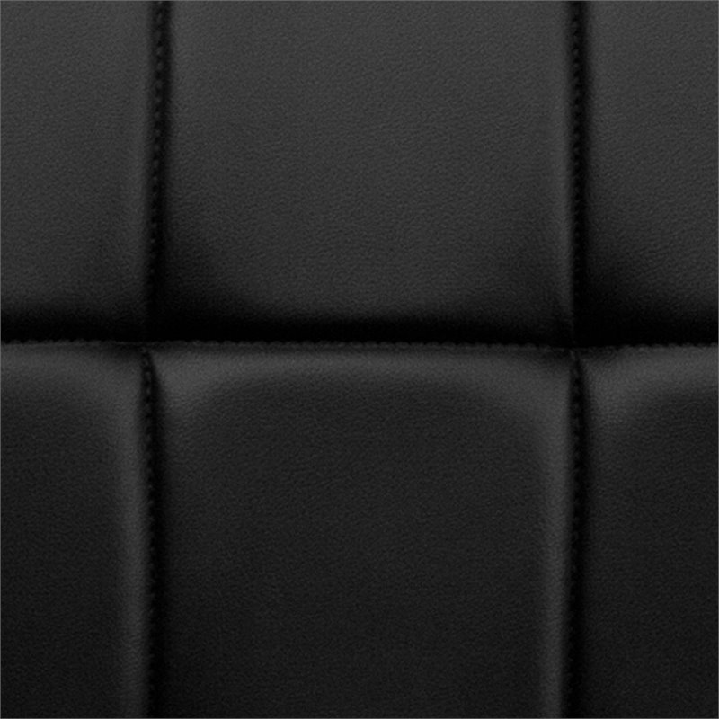 Home Square Quilted Adjustable Bar Stool in Black - Set of 2