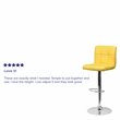 Home Square Quilted Vinyl Upholstery Bar Stool in Yellow - Set of 2