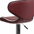 Home Square Mid Back Cozy Adjustable Bar Stool in Burgundy - Set of 2