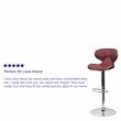 Home Square Mid Back Cozy Adjustable Bar Stool in Burgundy - Set of 2