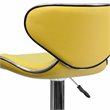Home Square Mid Back Cozy Adjustable Bar Stool in Yellow - Set of 2