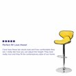 Home Square Mid Back Cozy Adjustable Bar Stool in Yellow - Set of 2