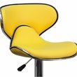 Home Square Mid Back Cozy Adjustable Bar Stool in Yellow - Set of 2