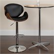 Home Square Adjustable Bar Stool with Curved Seat in Walnut - Set of 2