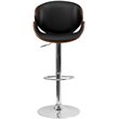 Home Square Adjustable Bar Stool with Curved Seat in Walnut - Set of 2