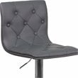 Home Square Faux Leather Tufted Adjustable Bar Stool in Gray - Set of 2