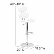 Home Square Faux Leather Adjustable Bar Stool in White Finish - Set of 2