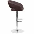 Home Square Faux Leather Bar Stool in Brown Finish - Set of 2