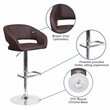 Home Square Faux Leather Bar Stool in Brown Finish - Set of 2