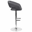 Home Square Faux Leather Bar Stool in Gray Finish - Set of 2