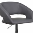 Home Square Faux Leather Bar Stool in Gray Finish - Set of 2