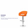 Home Square Faux Leather Adjustable Bar Stool in Orange Finish - Set of 2