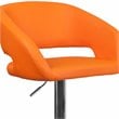 Home Square Faux Leather Adjustable Bar Stool in Orange Finish - Set of 2