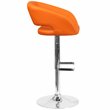 Home Square Faux Leather Adjustable Bar Stool in Orange Finish - Set of 2