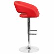 Home Square Faux Leather Adjustable Bar Stool in Red Finish - Set of 2