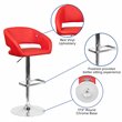 Home Square Faux Leather Adjustable Bar Stool in Red Finish - Set of 2