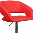 Home Square Faux Leather Adjustable Bar Stool in Red Finish - Set of 2