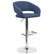 Home Square Fabric Adjustable Swivel Bar Stool in Blue Finish - Set of 2