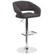 Home Square Fabric Adjustable Swivel Bar Stool in Black Finish - Set of 2