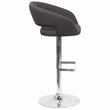 Home Square Fabric Adjustable Swivel Bar Stool in Black Finish - Set of 2