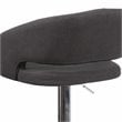Home Square Fabric Adjustable Swivel Bar Stool in Black Finish - Set of 2