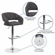 Home Square Fabric Adjustable Swivel Bar Stool in Black Finish - Set of 2