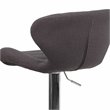 Home Square Charcoal Fabric Adjustable Bar Stool in Black Finish - Set of 2