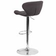 Home Square Charcoal Fabric Adjustable Bar Stool in Black Finish - Set of 2
