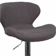 Home Square Charcoal Fabric Adjustable Bar Stool in Black Finish - Set of 2