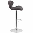 Home Square Charcoal Fabric Adjustable Bar Stool in Black Finish - Set of 2