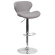 Home Square Charcoal Fabric Adjustable Bar Stool in Gray Finish - Set of 2