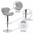 Home Square Charcoal Fabric Adjustable Bar Stool in Gray Finish - Set of 2