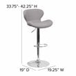 Home Square Charcoal Fabric Adjustable Bar Stool in Gray Finish - Set of 2
