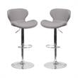 Home Square Charcoal Fabric Adjustable Bar Stool in Gray Finish - Set of 2