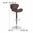Home Square Adjustable Vinyl Upholstery Bar Stool in Brown - Set of 2