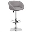 Home Square Fabric Adjustable Bar Stool in Gray Finish - Set of 2