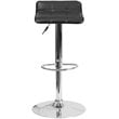 Home Square Faux Leather Adjustable Low Back Bar Stool in Black - Set of 2